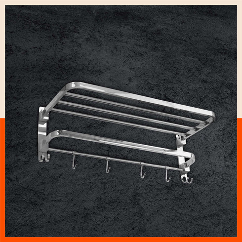 Dorado Double Folding Stainless Steel Towel Rack / Holder/ Stand for Home (24 inches)